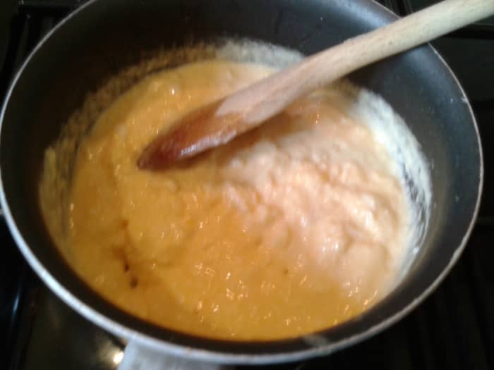 Egg Mixture Still a Tiny Bit Runny--At This Stage Be Very Careful Not to Let it Solidify