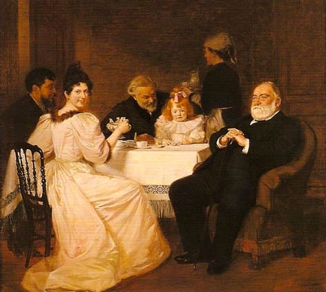 "A Gathering at the Home of Mme. Brisson", 1893 by Marcel André Bashet from Chairs: a History by Florence de Dampierre