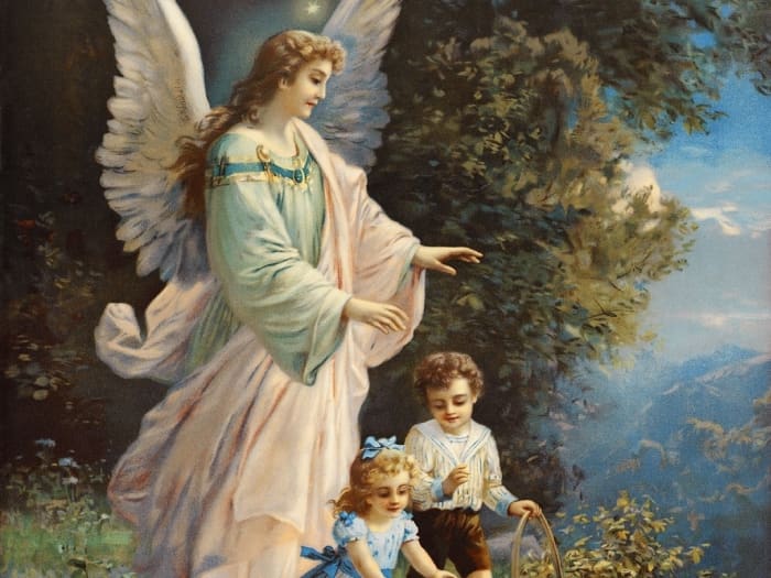 Guardian angels are intrusted to help all living beings. They say that everyone of us as a guardian angel that will look after us. Sometimes we may feel their presence, when we are about to do things that are wrong and we suddenly stop doing it.