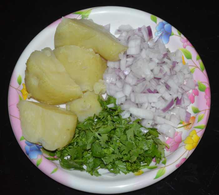 Step one: Boil, peel, and mash the potatoes.
