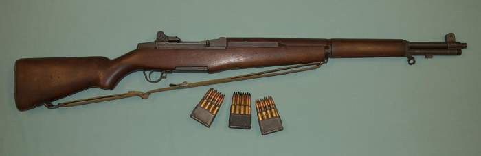 M1 Garand was a semi-automatic rifle most American troops carried on D-Day. Its 30-06 caliber bullets proved devastating to enemy soldiers.