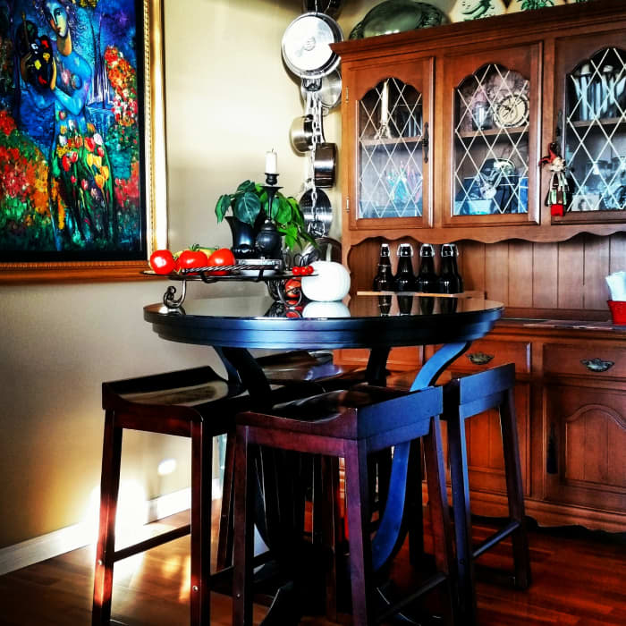 The Flat Surface Factor. The only table in our home, beautiful as it is, was a purchasing mistake.