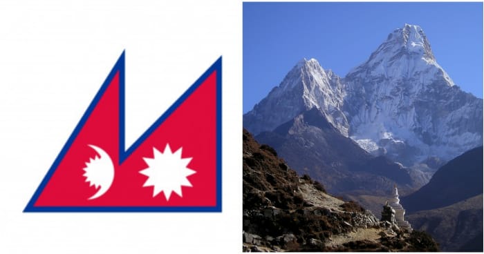 The shape of the banner is based on the Himalayas Mountain range. When it rotated 90 degrees, it generates a shape that resembles mountains.