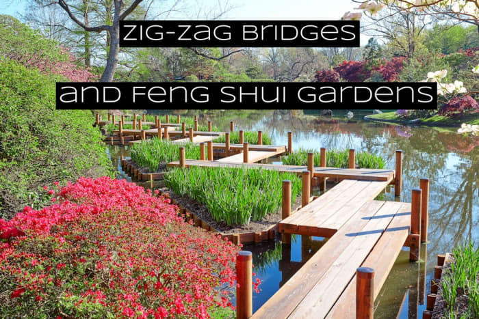 Zig-zag bridges add excitement to a walk. These bridges are an excellent way to add energy, and bring out some fire feng shui while crossing a water body.