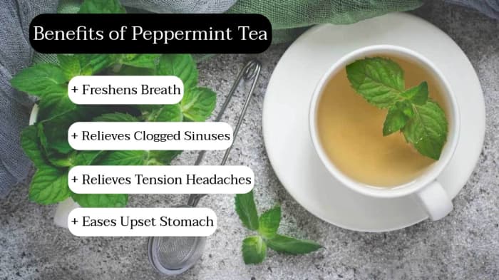Drink peppermint tea to freshen your breath. This is a great tea to drink after a big meal, especially if you ate a meal with lots of onions and garlic.