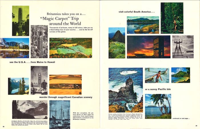 Thousands of pictures, many in full color, take you on a fascinating tour of your country … and to the far off corners of the globe.