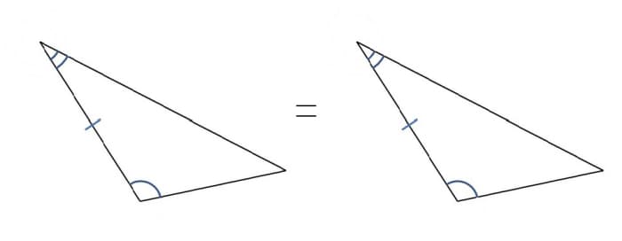 Theorem 5 - If two triangles are such that two angles and a side of one are equal respectively to two angles and a side of the other, then the triangles are congruent (equal).