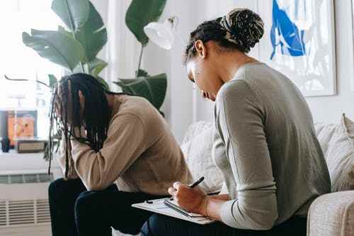 IED Patient Discussing and Sharing His Problems with a Psychotherapist