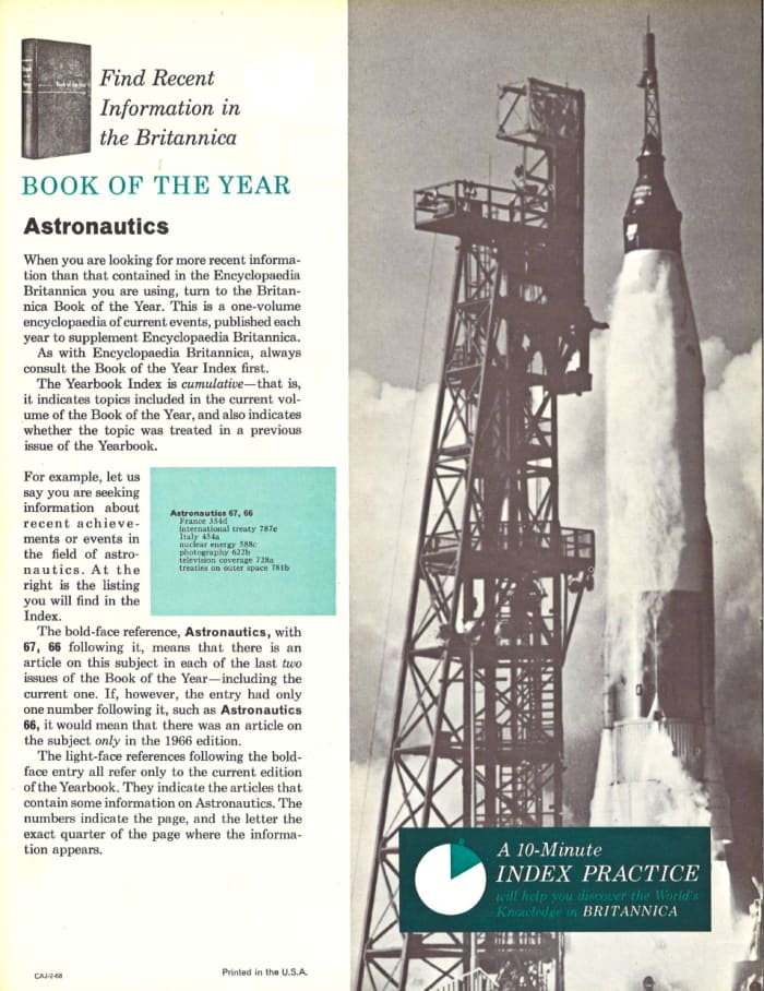The Yearbook Index is cumulative - that is, it indicates topics included in the current volume of the Book of the Year, and also indicates whether the topic was treated in a previous issue of the Yearbook.