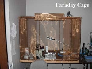 There are many ways to make a Faraday cage for a broad range of reasons. If you work with substantial amounts of electromotive and inductive electrical forces, some form of this is manditory.
