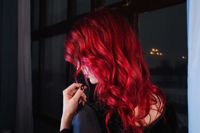 Even bright red shades like this can be removed and taken back to a different color.