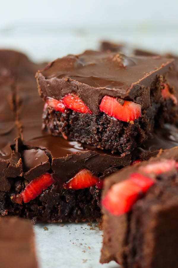 Chocolate Covered Strawberry Brownies