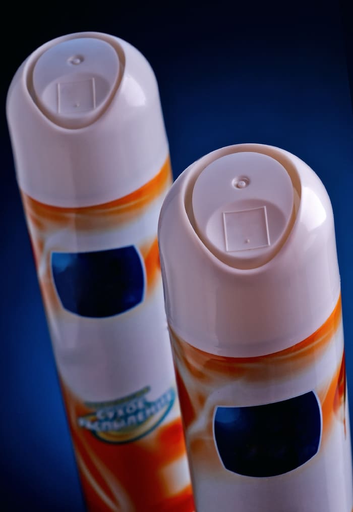 Sprays from aerosol cans and other personal care products don't always land on target and some ends up in the air.