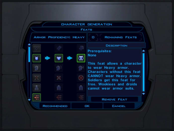 Heavy armor is going to see you safely through early to mid-game struggles, so get it as your first feat.