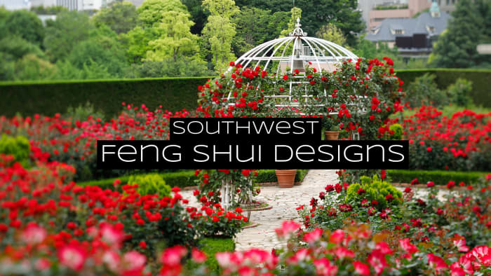 The Southwest is the space for romance, relationships, and marriage. Incorporate features of fire, earth, and metal. Add seats in pairs. This is a space for a fireplace or hot tub.