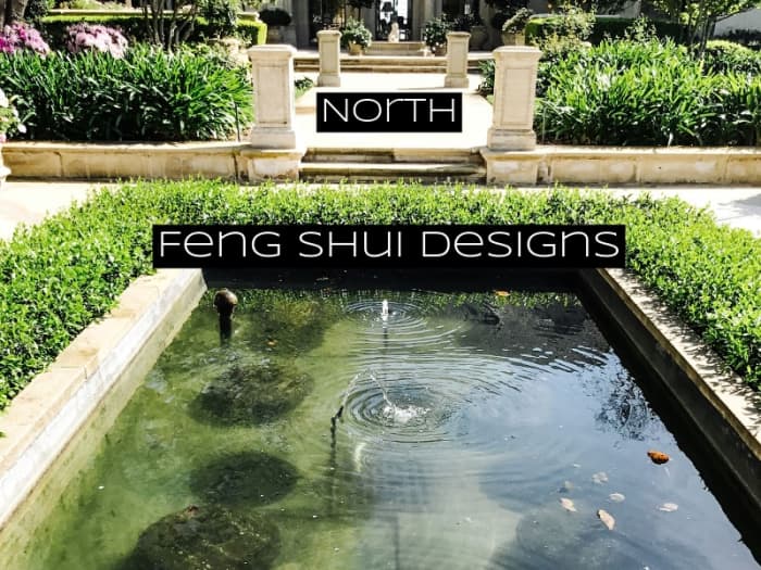 Fountains are typically added in the North. This space is open to water. You want it to flow toward your house. Also, add objects in this are in dark colors, particularly blue and black.