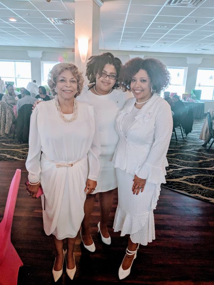 Mom (Golden Soror & Charter Member) with me & Ciara. — with Carol Cutting and Esperanza Dominique at La Quinta Inn & Suites Springfield.