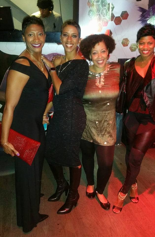 Looking fabulous in black...no cracks! With Glencia Walker, Grady Doc and LaTasha Lewis at Alibi Atlanta