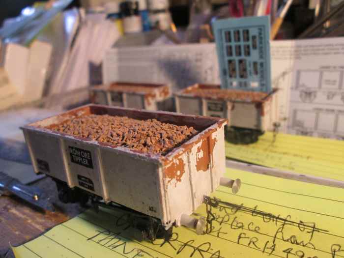 Parkside kit of Dgm 1/185 BR Iron ore tipper, six built, three more underway in mid-May, 2021