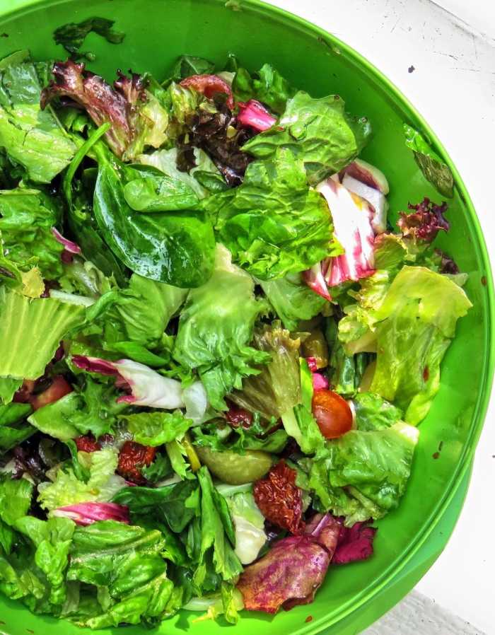 Fresh salad greens. The more the merrier!