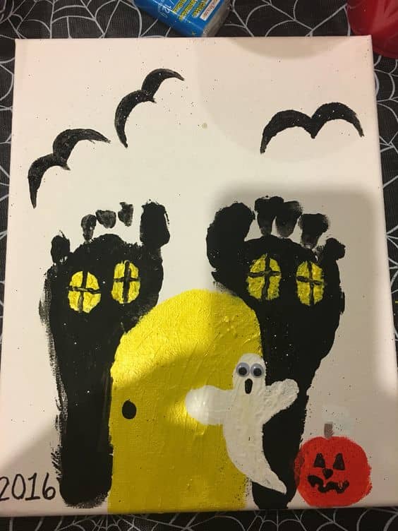 Halloween Footprint Craft
 30 Easy DIY Halloween Handprint and Footprint Crafts FeltMagnet