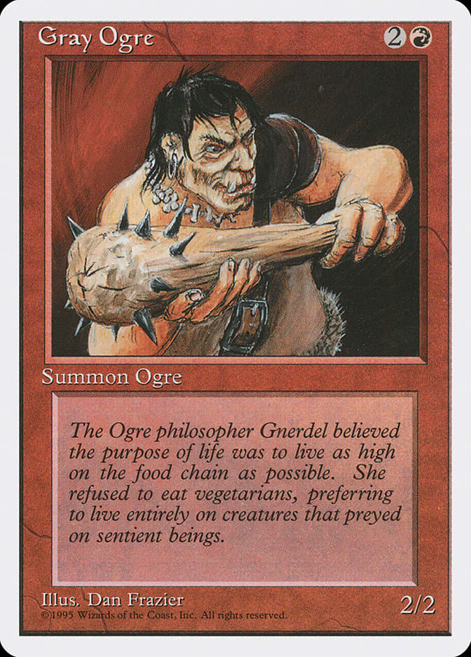 To date, there are about 800 creatures in different colors with power and toughness 2 and mana value 3. This is the great-grandfather of many of them ...