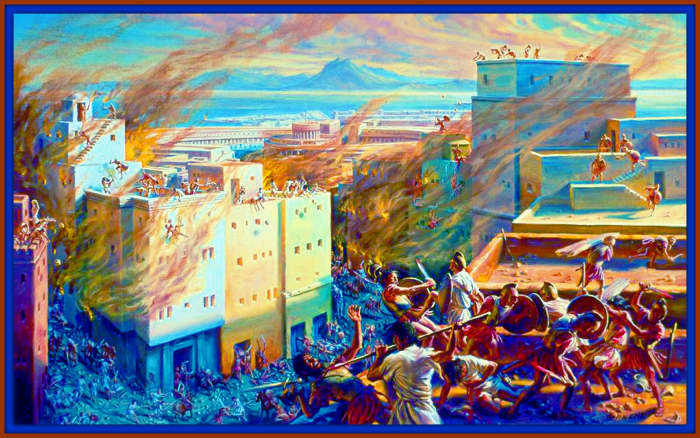 The Romans destroyed their city, burned it to the ground and poured salt on the land so nothing would grow. Took 50,000 women and children as slaves, and kill over 250,000 of the rest of the city inhabitants.