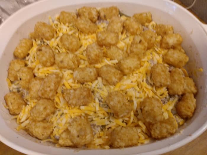 Once your done combining all the ingredients, it's time to throw into the oven at 350 degrees.