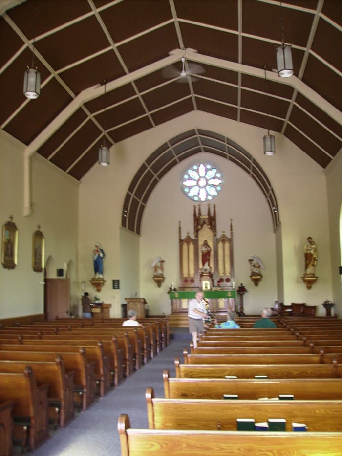 Interior of St. Patrick's Catholic Church outside of Landsdowne, Ontario, Canada where a Mass was held for Daniel & Bridiget O'Connor and their descendants at the 2006 O'Connor-Trainor Reunion