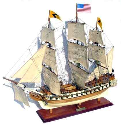 Assembled Model of the Original Frigate: USS Bonhomme Richard. Fought against the Serapis at the Battle of Flamborough Head. http://www.handcraftedmodelships.com/uss-bonhomme-richard-boat-model3.php