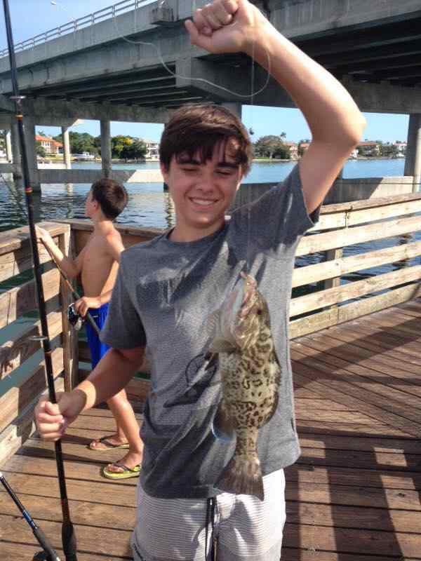 Grouper is the most delicious fish in the ocean! This one's just a baby. It was released.