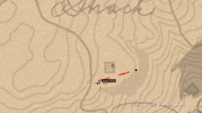 As you approach the cabin, you will be able to see four red dots, indicating where the enemies are at.