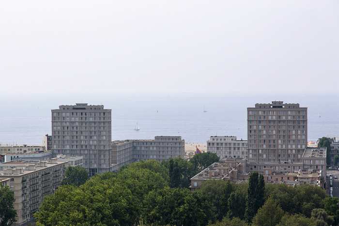 A panorama showing the Porte Océane