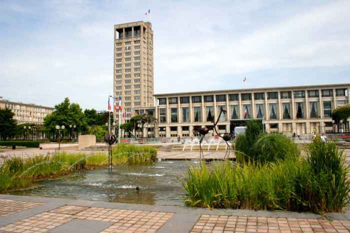 The Hotel de Ville or town hall, designed by Auguste Perret.