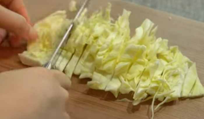 Step 1: Chop the cabbage