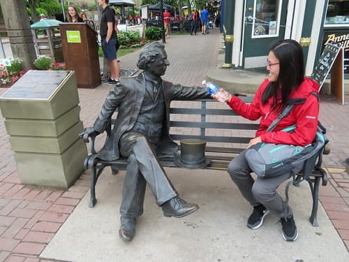 This statue of Sir John A. Macdonald in Charlottetown, Prince Edward Island has been removed in the wake of the discovery of children's remains in Kamloops.