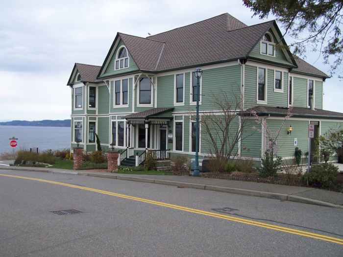 Our sage green mansion on the corner of Little-Known Traffic and Gentle Waves