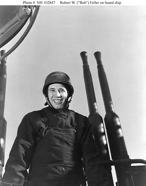 After serving four years in the Navy, Bob Feller returned to the Majors full-time in 1946 and turned in another standout performance from the mound.