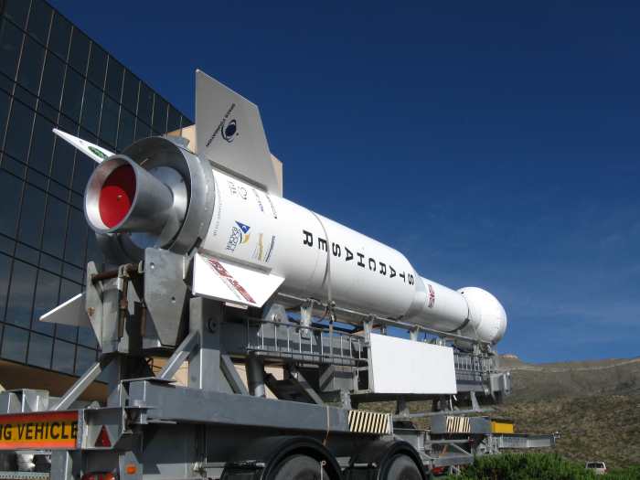 Nova Starchaser 4 Rocket developed by Britain's Starchaser Industries & designed to take one person into space and return.