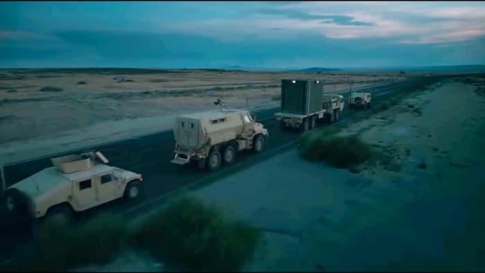 there is something important in that truck. Because people have given a lot of protection with it. That was the container is of the army.
