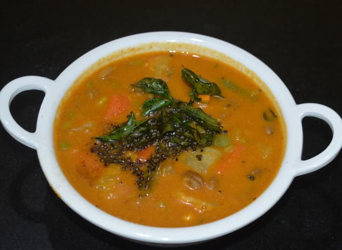 Udupi-Style Spicy Mixed Vegetable Sambar (Kootu) Recipe - Delishably