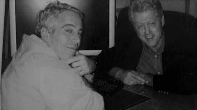Jeffrey Epstein and Bill Clinton. Since Clinton flew on his plane multiple times, a photo with Epstein is not uncommon