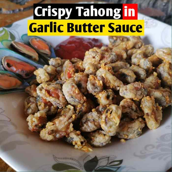 Crispy tahong (mussels) in garlic butter sauce