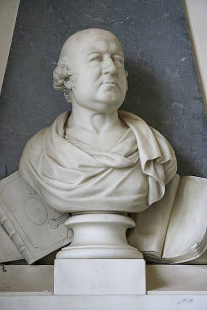 A bust of Dr. Francis Willis (1718-1807). He was George III's primary physician during his 1788-1789 illness