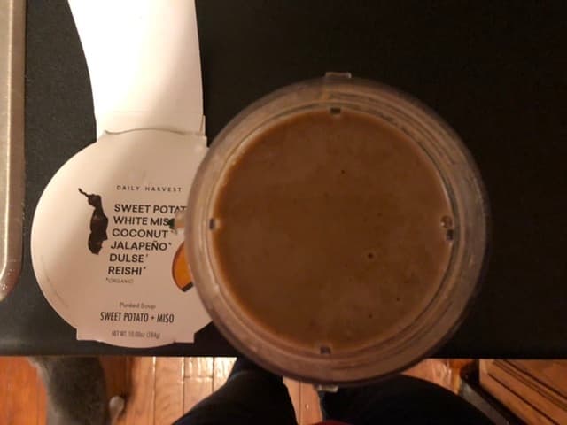 The instructions are to purée in a blender, then cook on the stove but I was like screw it, let’s see what it tastes like cold...and I’m telling you. It was good. Then I added a scoop of chocolate protein powder and boy. It's like a spicy chai. Yum!