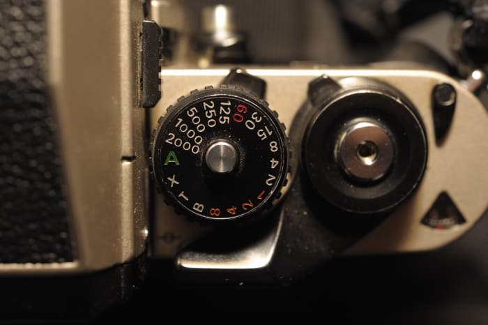 Shutter speeds shown on a camera. A high number 1/125 upwards to freeze subjects in flight. Lower numbers like 1/8 or slower blur subjects.