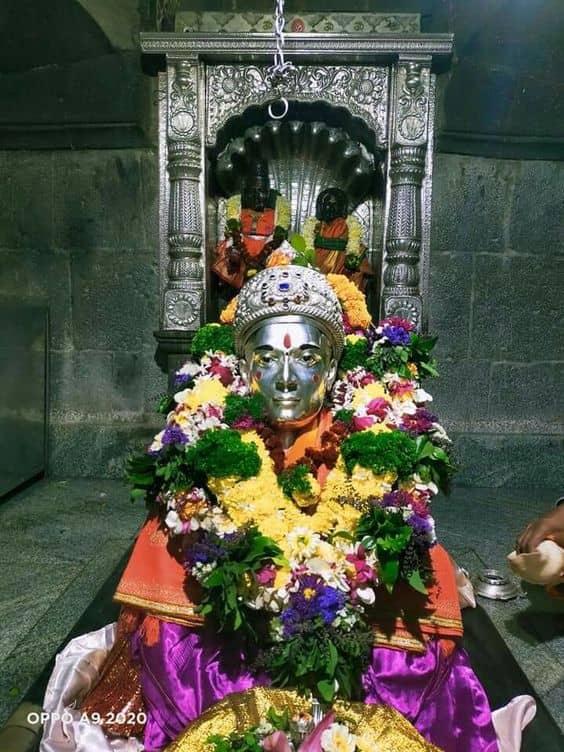 The picture shows the 'Sanjivan Samadhi' of Shri Dnyaneshwar Maharaj. This place in Pune district. This is the famous place of Varkari Sect.