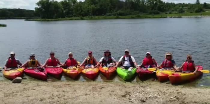 Purple Project Kayaking Retreat for parents who have lost a child to murder. Photo courtesy of Purple Project.