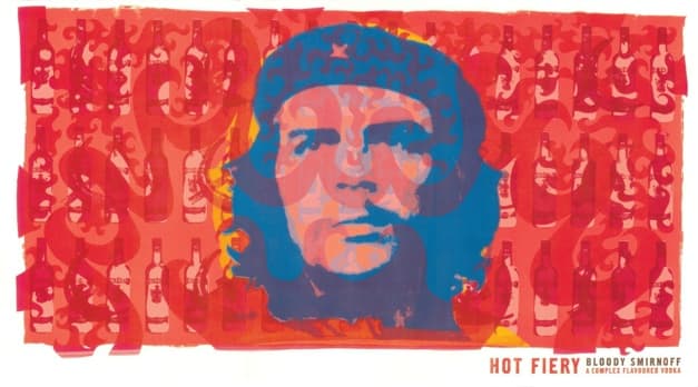Courtesy of Smirnoff. Marxist revolutionary, Che Guevara died in 1967. He then became a symbol of revolt and whose image was later appropriated by businesses to make a profit. The reason for his fight is lost as well as the lengths he went to.