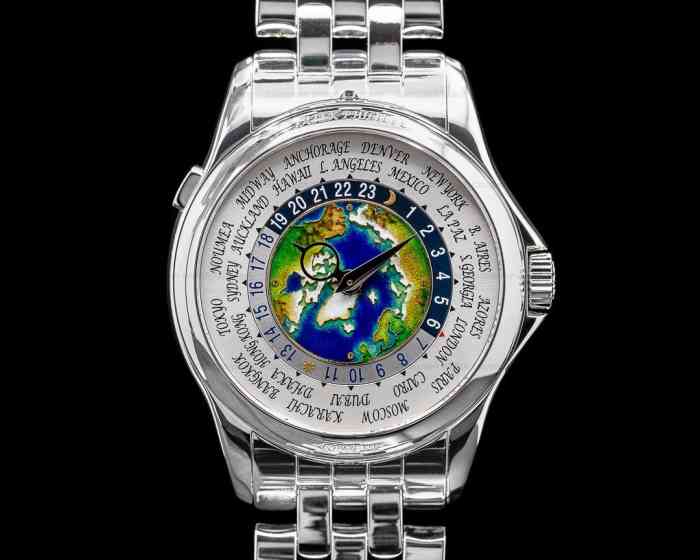  Patek Philippe world time zone watch.
